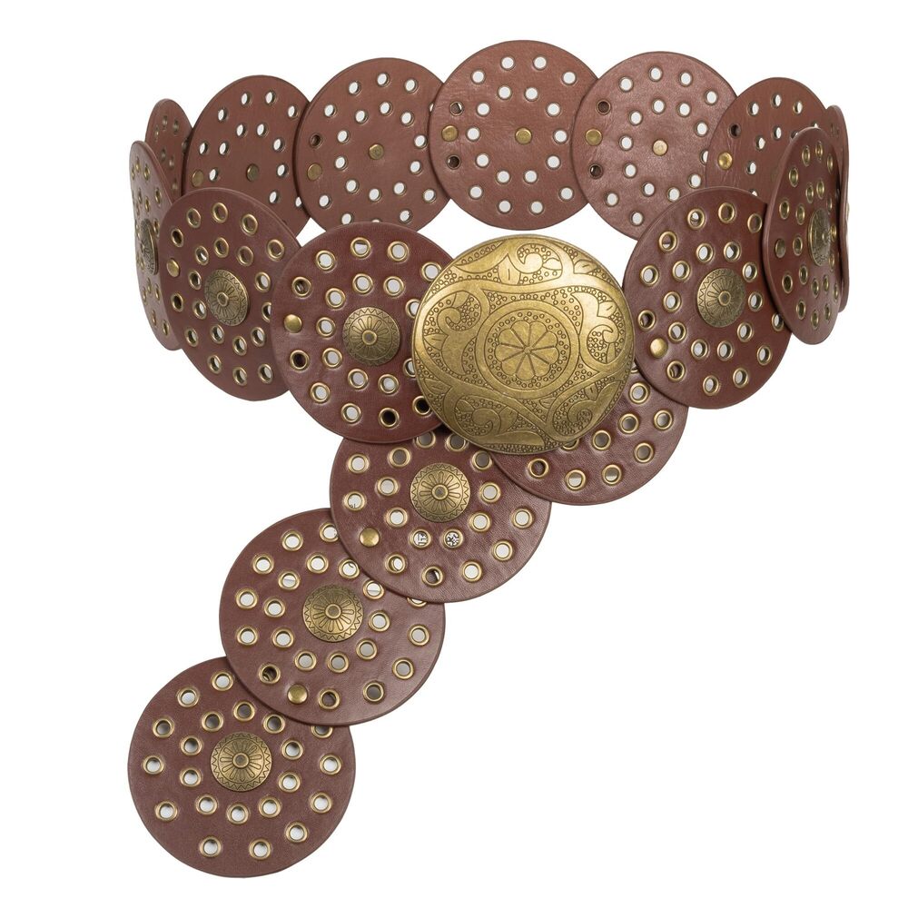 3527 Women Wide-disc-western-belt Boho-concho-belt Cowgirl Cowboy Chunky
